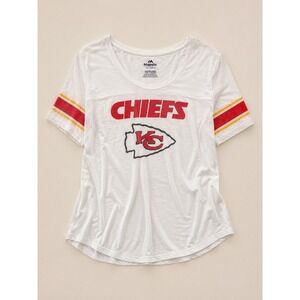 Majestic Kansas City Chiefs Womens‎ XXL White Slub Knit Graphic T-Shirt NFL Fan